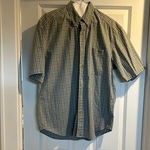 Men's Blue Plaid Short Sleeve Shirt